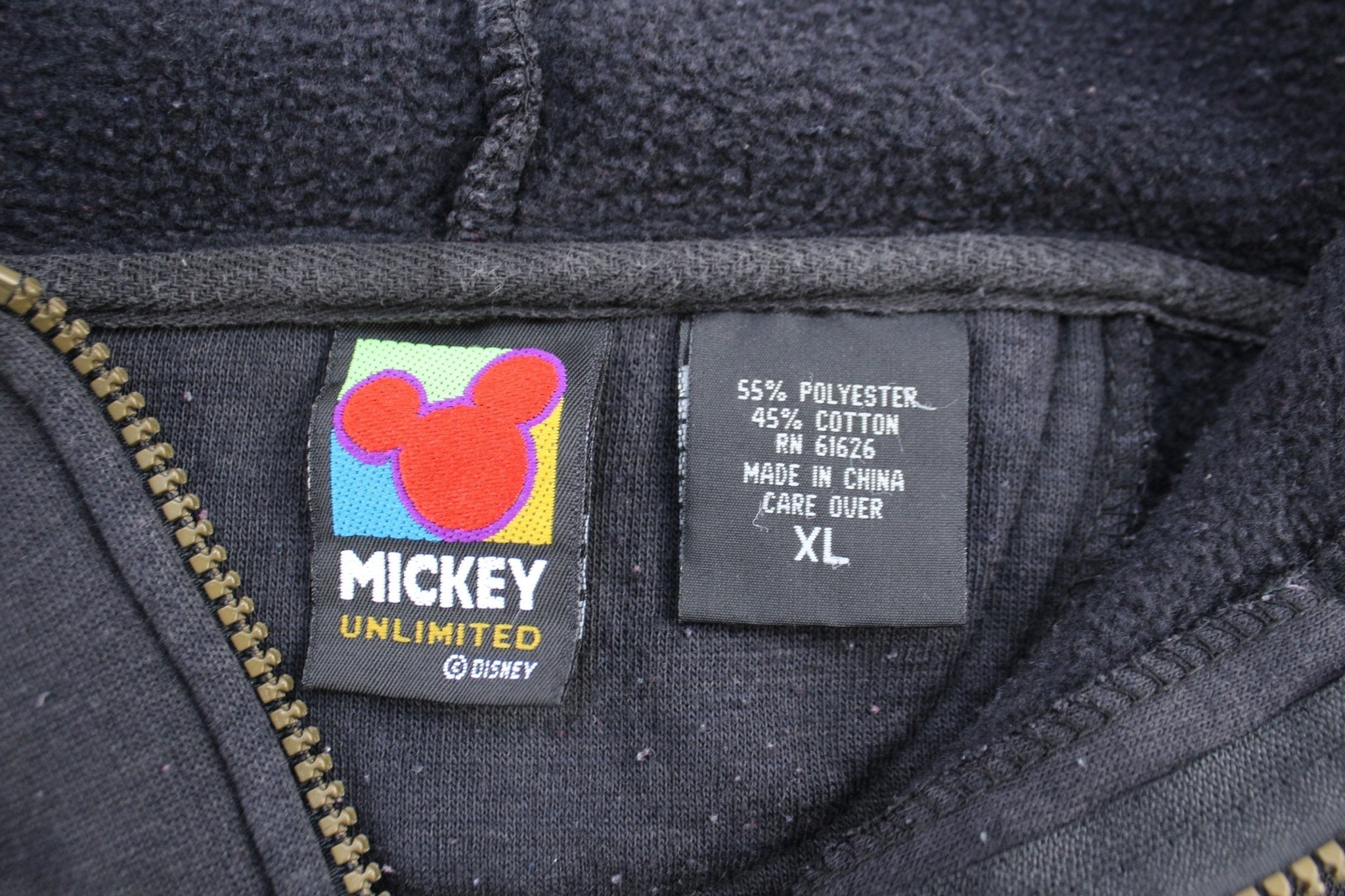 Mickey Unlimited Embroidered Mickey Mouse Half Zip Pullover - Jackets - Thrifted Threads