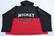 Mickey Unlimited Embroidered Mickey Mouse Half Zip Pullover - Jackets - Thrifted Threads