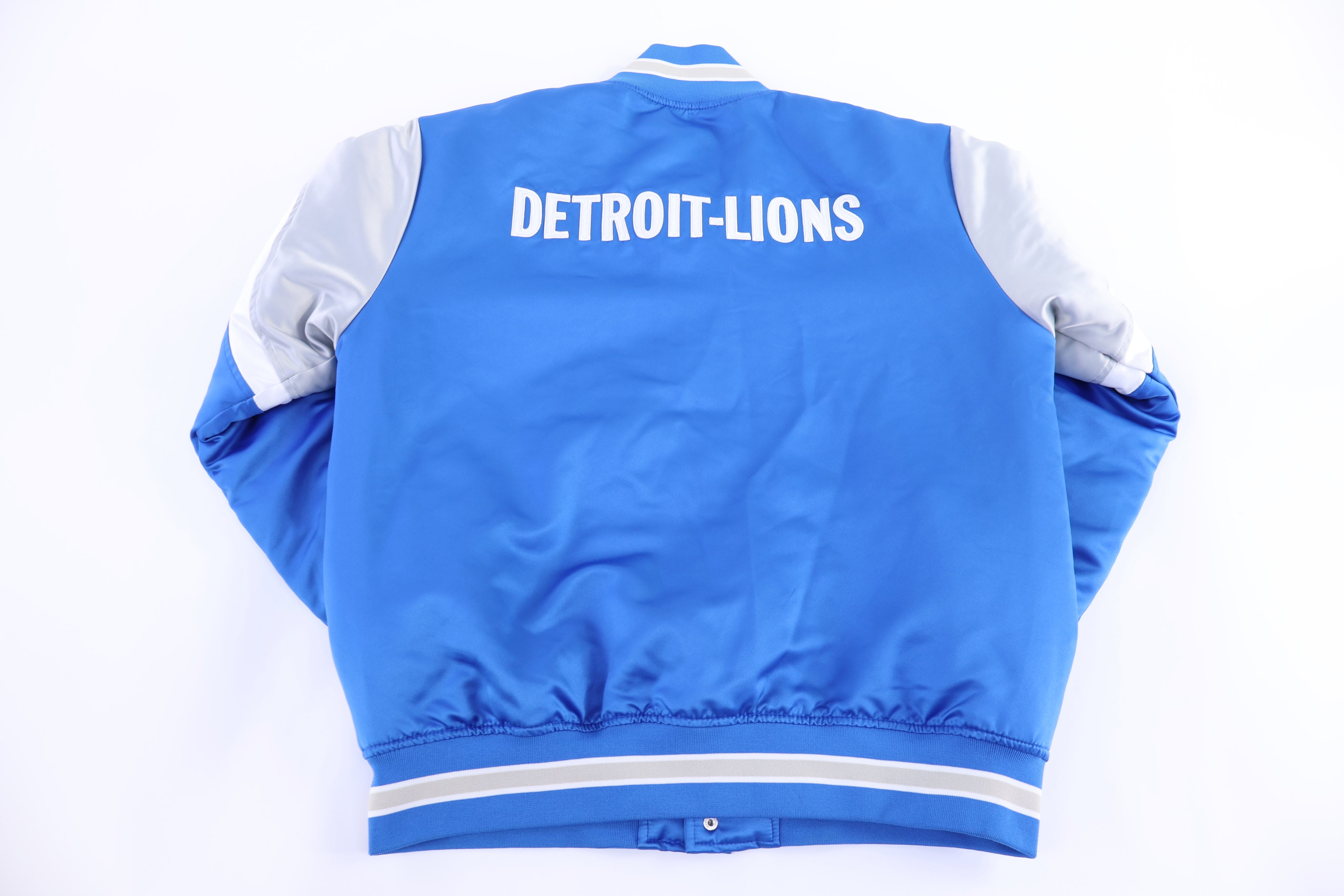 Mitchell & Ness Detroit Lions Satin Bomber Jacket - Jacket - Thrifted Threads