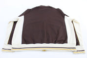 Mossimo Embroidered Logo Brown, Cream, & Yellow Track Jacket - Jackets - Thrifted Threads
