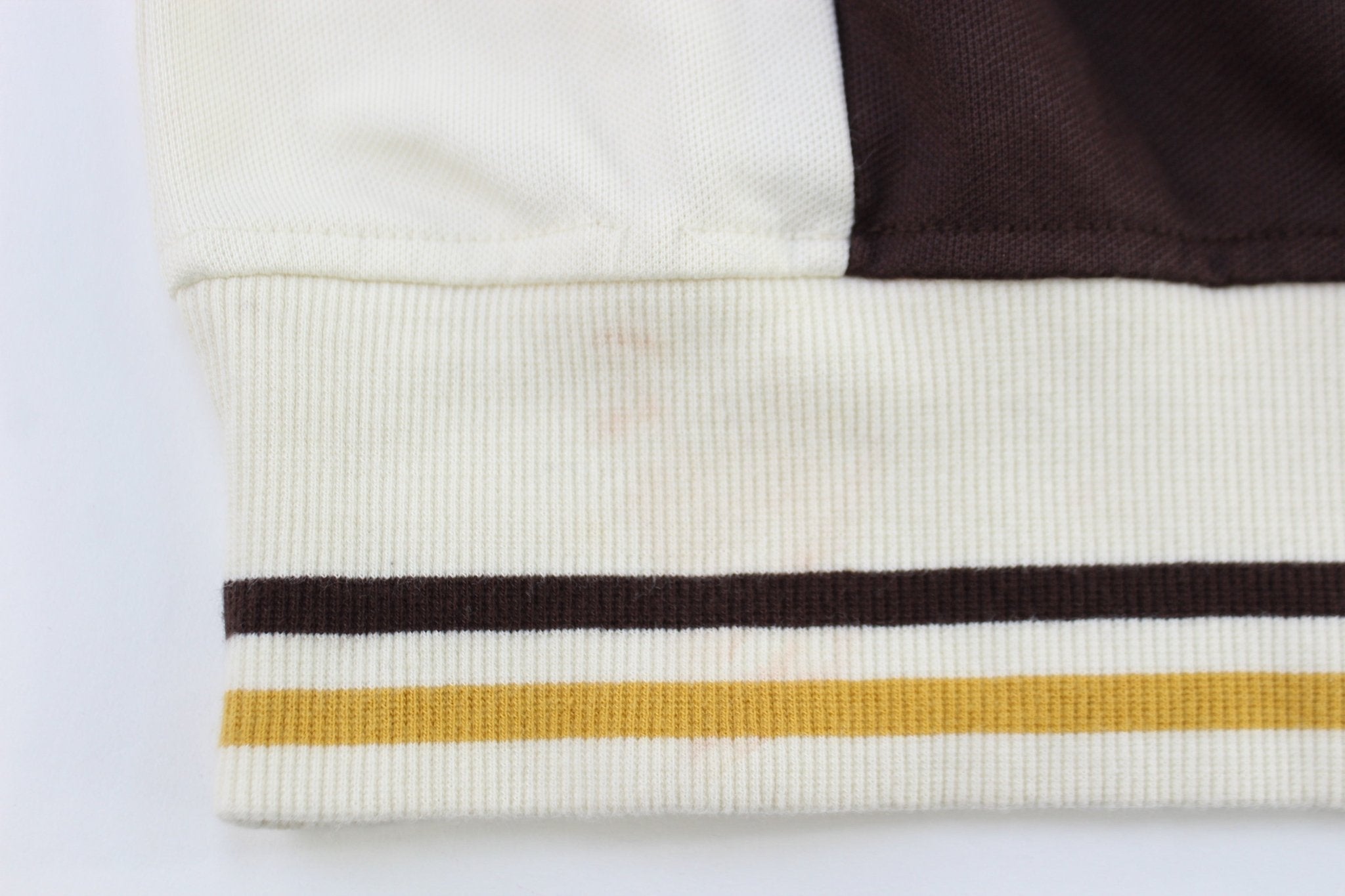 Mossimo Embroidered Logo Brown, Cream, & Yellow Track Jacket - Jackets - Thrifted Threads