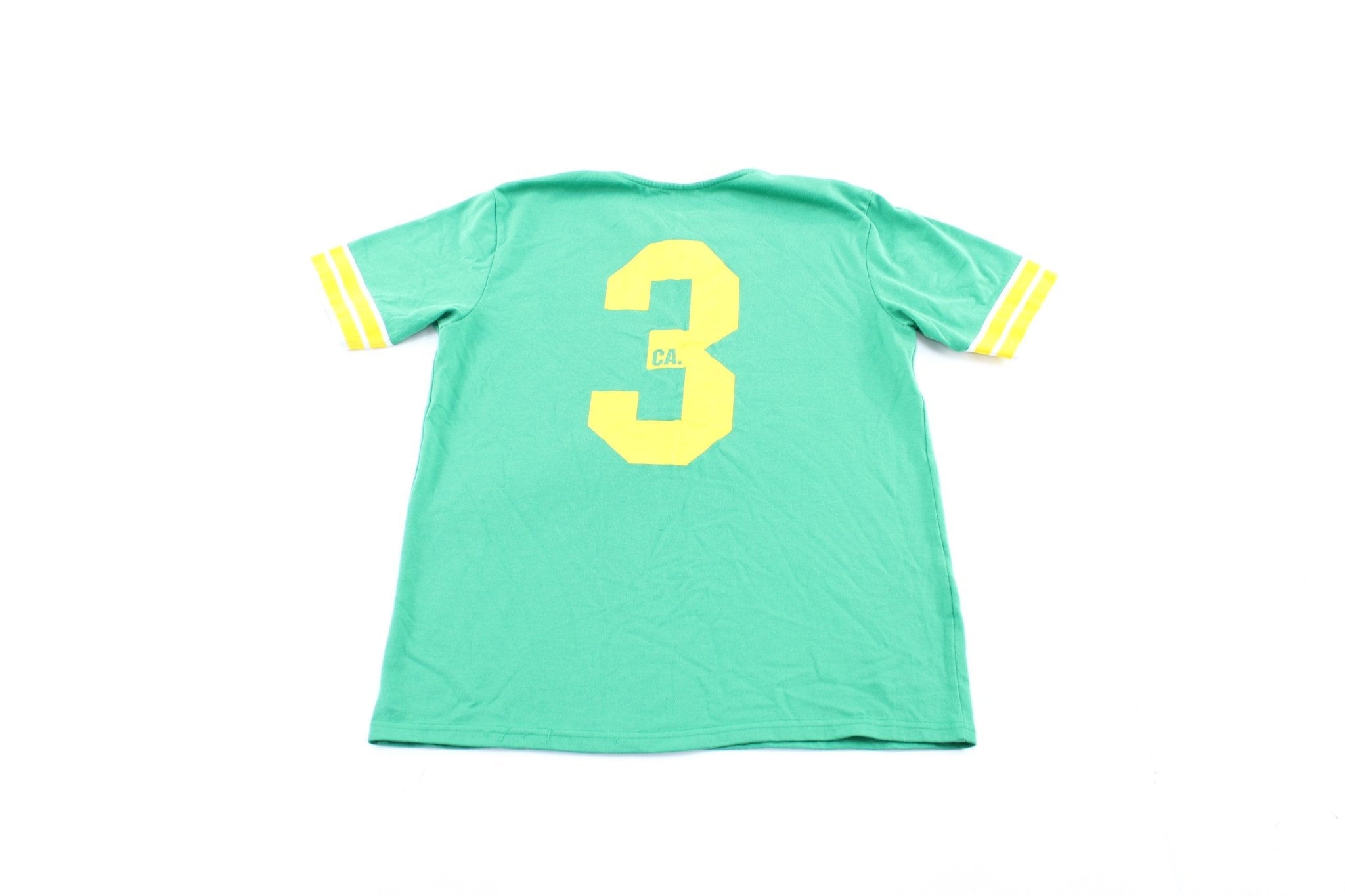 Mossimo Green & Yellow #3 Jersey T-Shirt - ThriftedThreads.com