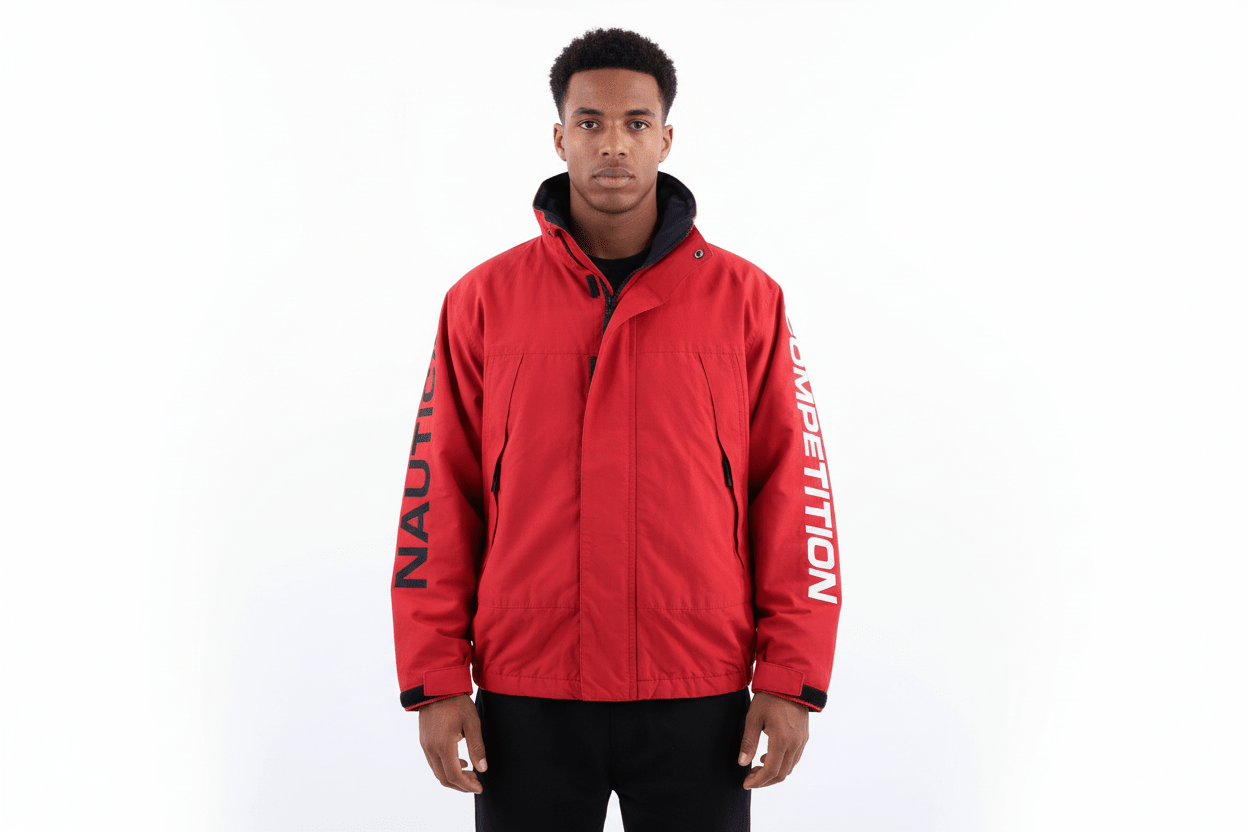 Nautica Competition Red Full Zip Jacket - jacket - Thrifted Threads