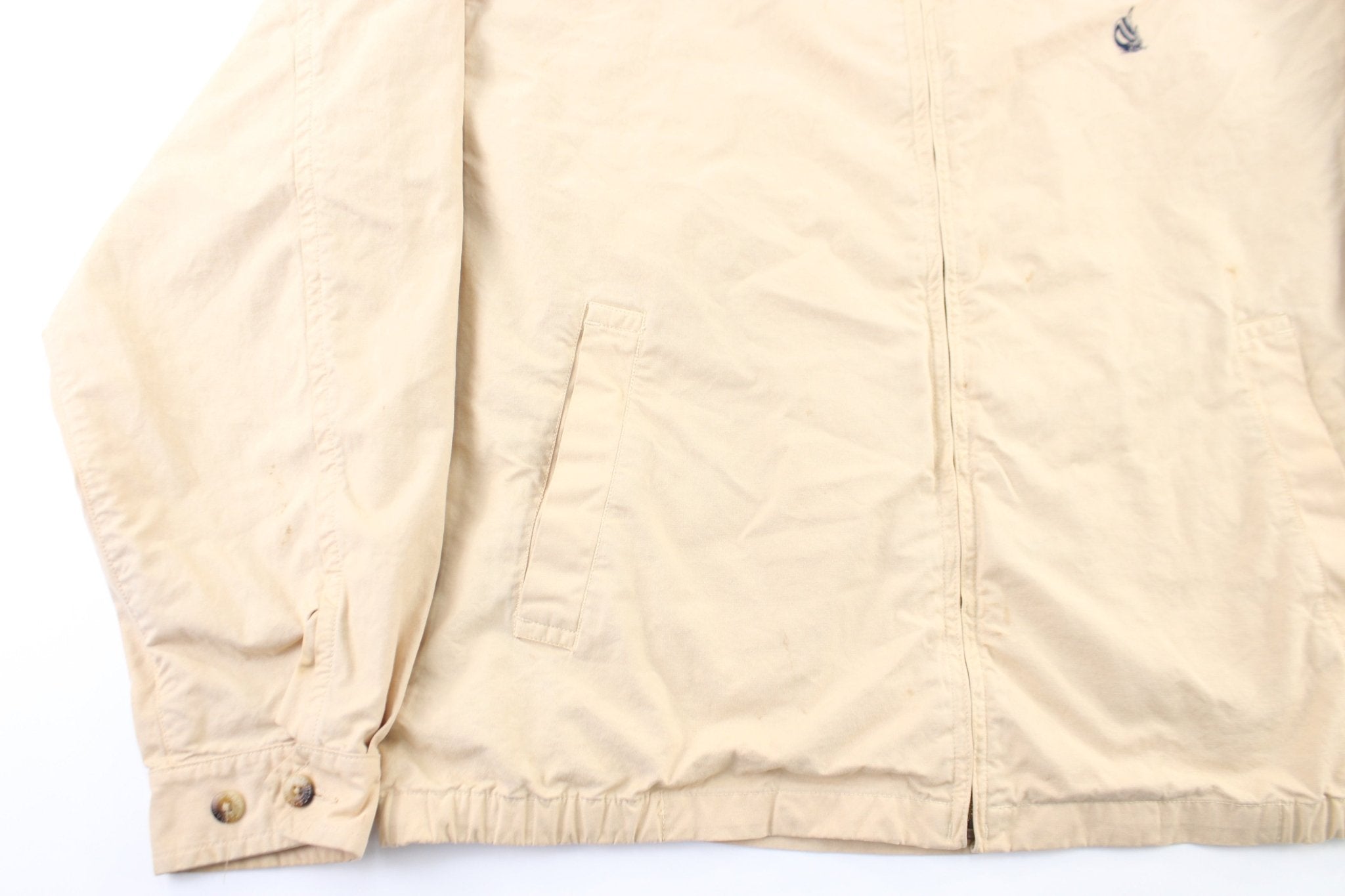 Nautica Embroidered Logo Tan Zip Up Jacket