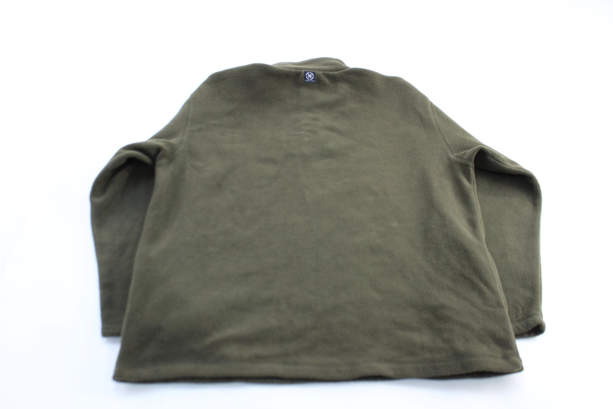 Nautica Jeans Embroidered Green Fleece Half Zip Pullover - ThriftedThreads.com