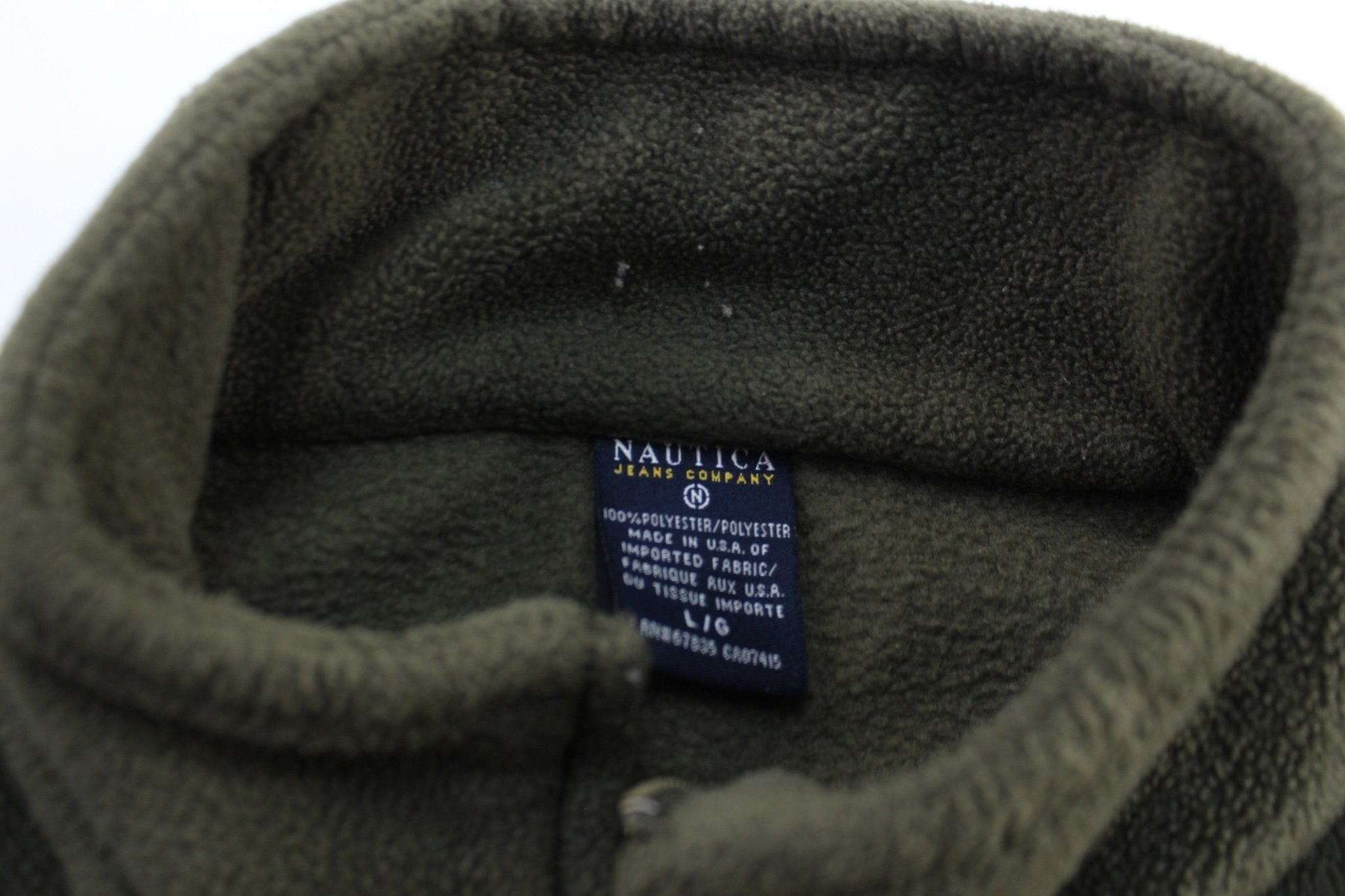 Nautica Jeans Embroidered Green Fleece Half Zip Pullover - Jacket - Thrifted Threads