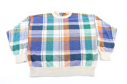 Nautica Plaid Patterned Colorblock Sweater - ThriftedThreads.com