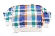 Nautica Plaid Patterned Colorblock Sweater - ThriftedThreads.com