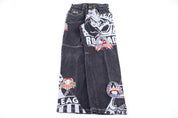 Negro League Embroidered Black Denim Jeans - Pants/Shorts - Thrifted Threads