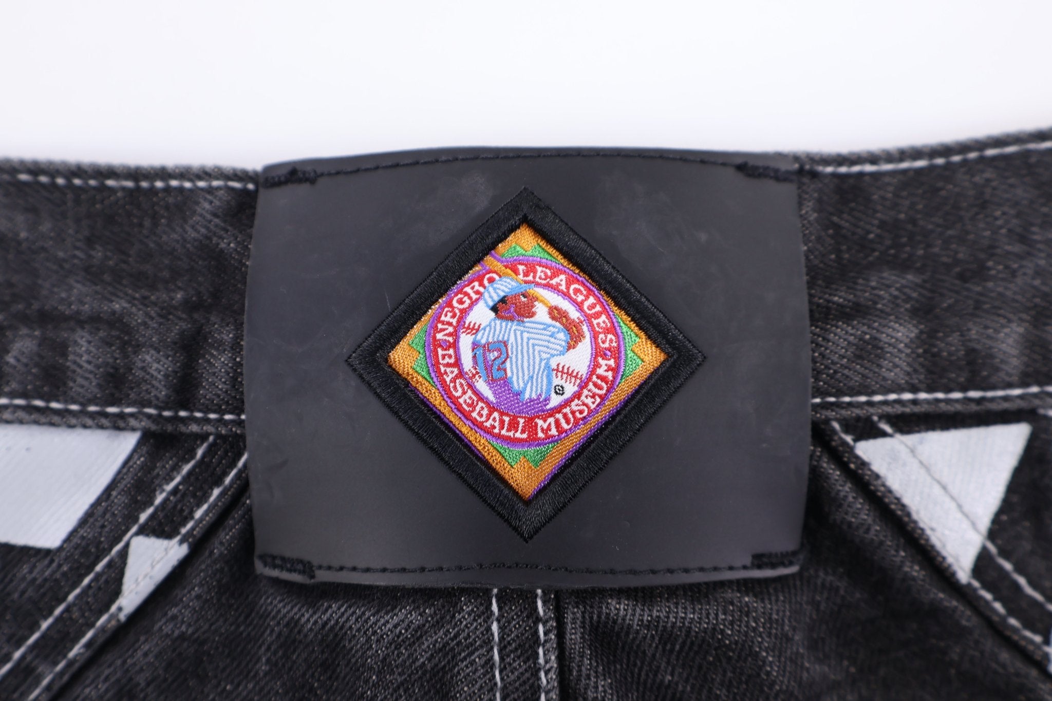 Negro League Embroidered Black Denim Jeans - Pants/Shorts - Thrifted Threads