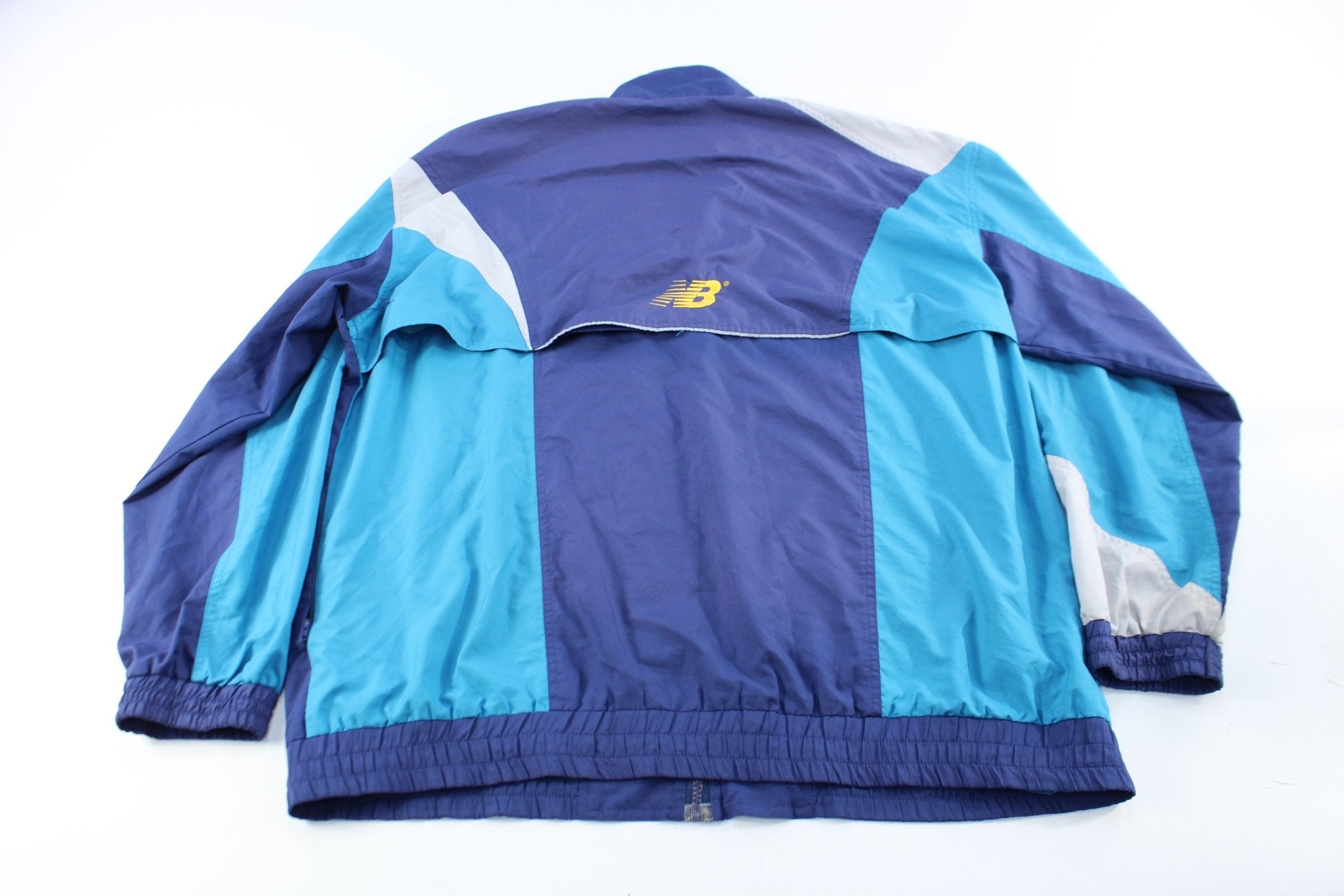 New Balance Embroidered Logo Navy Blue Aqua White Zip Up Jacket