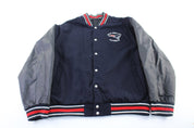 New England Patriots Embroidered Reversible Varsity Jacket - ThriftedThreads.com