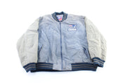 New England Patriots Embroidered Suede Zip Up Jacket - Jacket - Thrifted Threads