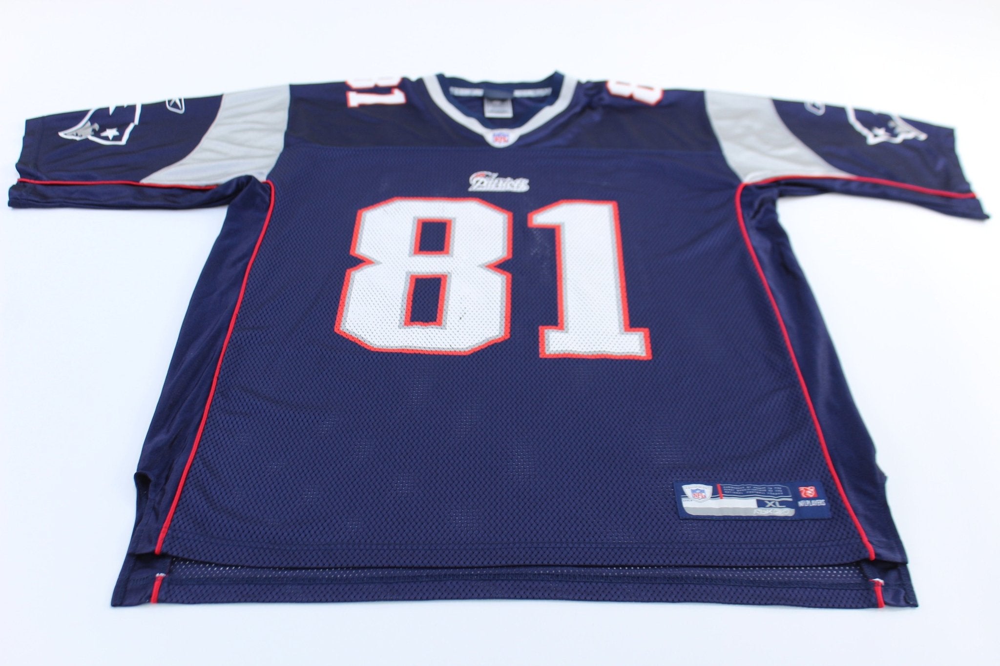New England Patriots Randy Moss Reebok Football Jersey - ThriftedThreads.com