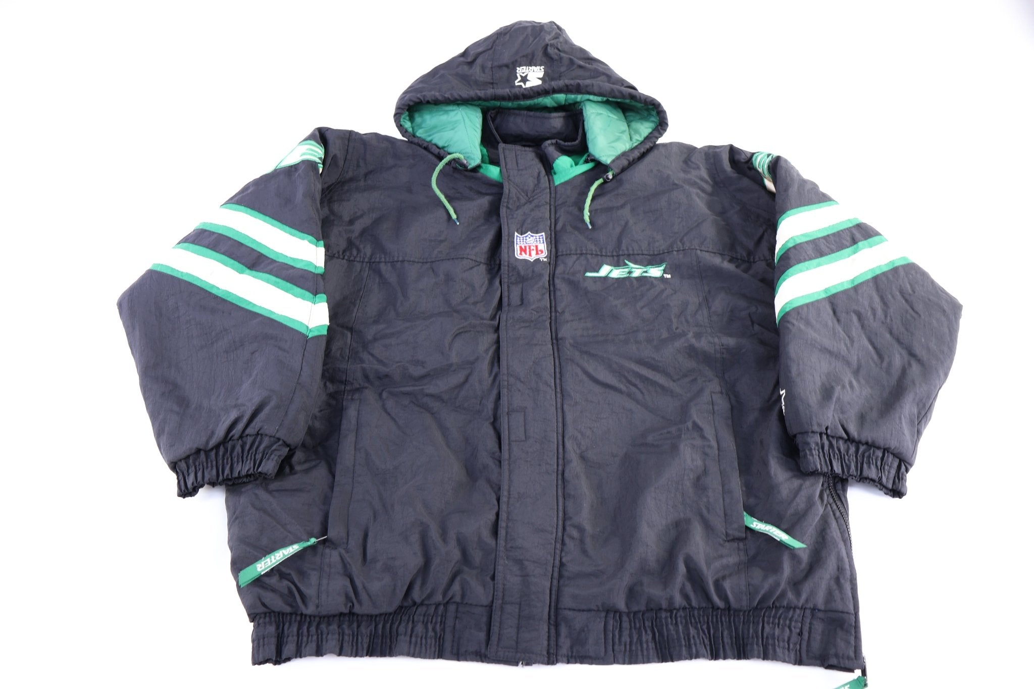 New York Jets Football Full Zip Puffer Jacket - Jacket - Thrifted Threads