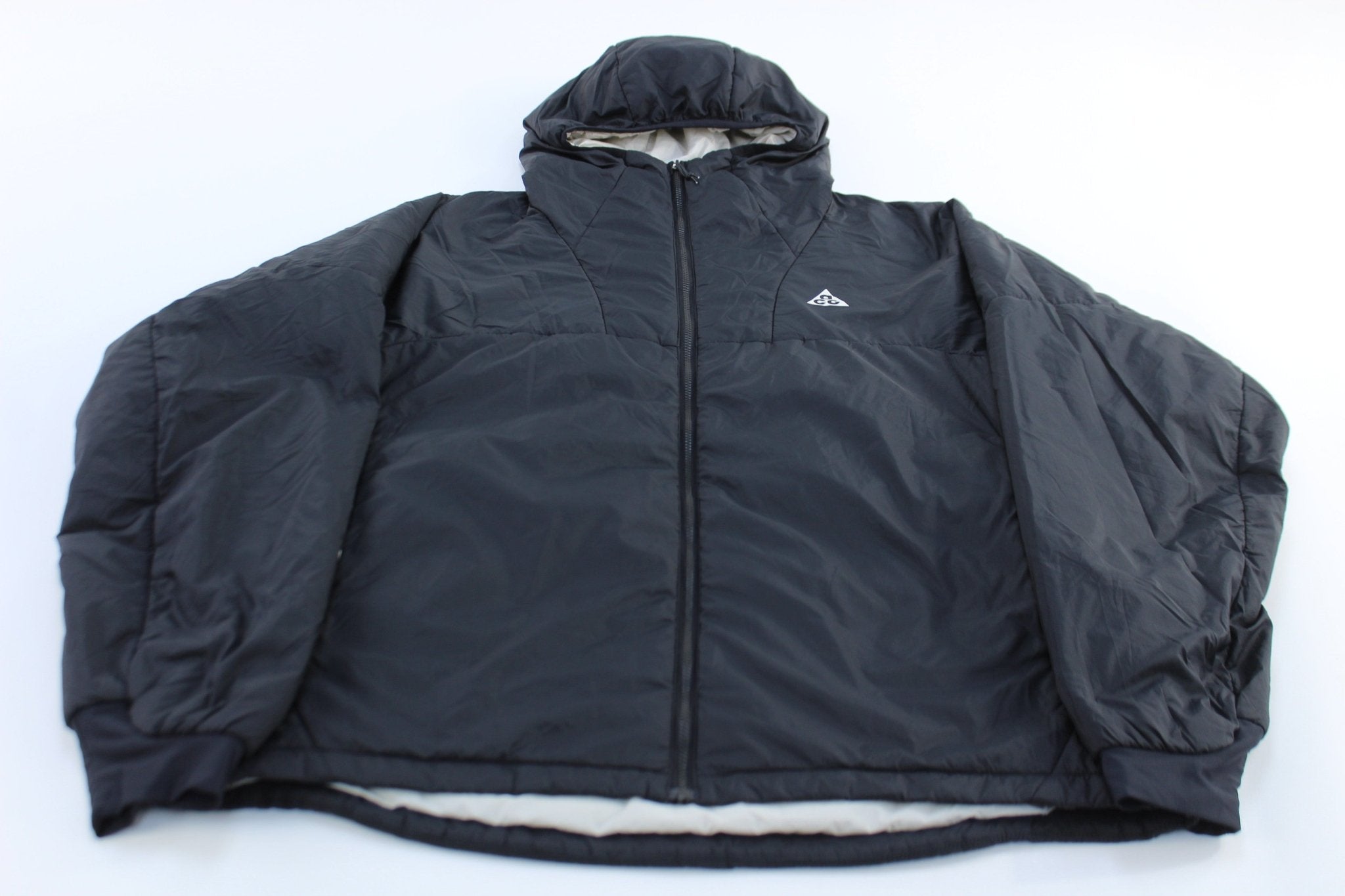 Nike ACG Logo Black Primaloft Hooded Jacket - ThriftedThreads.com
