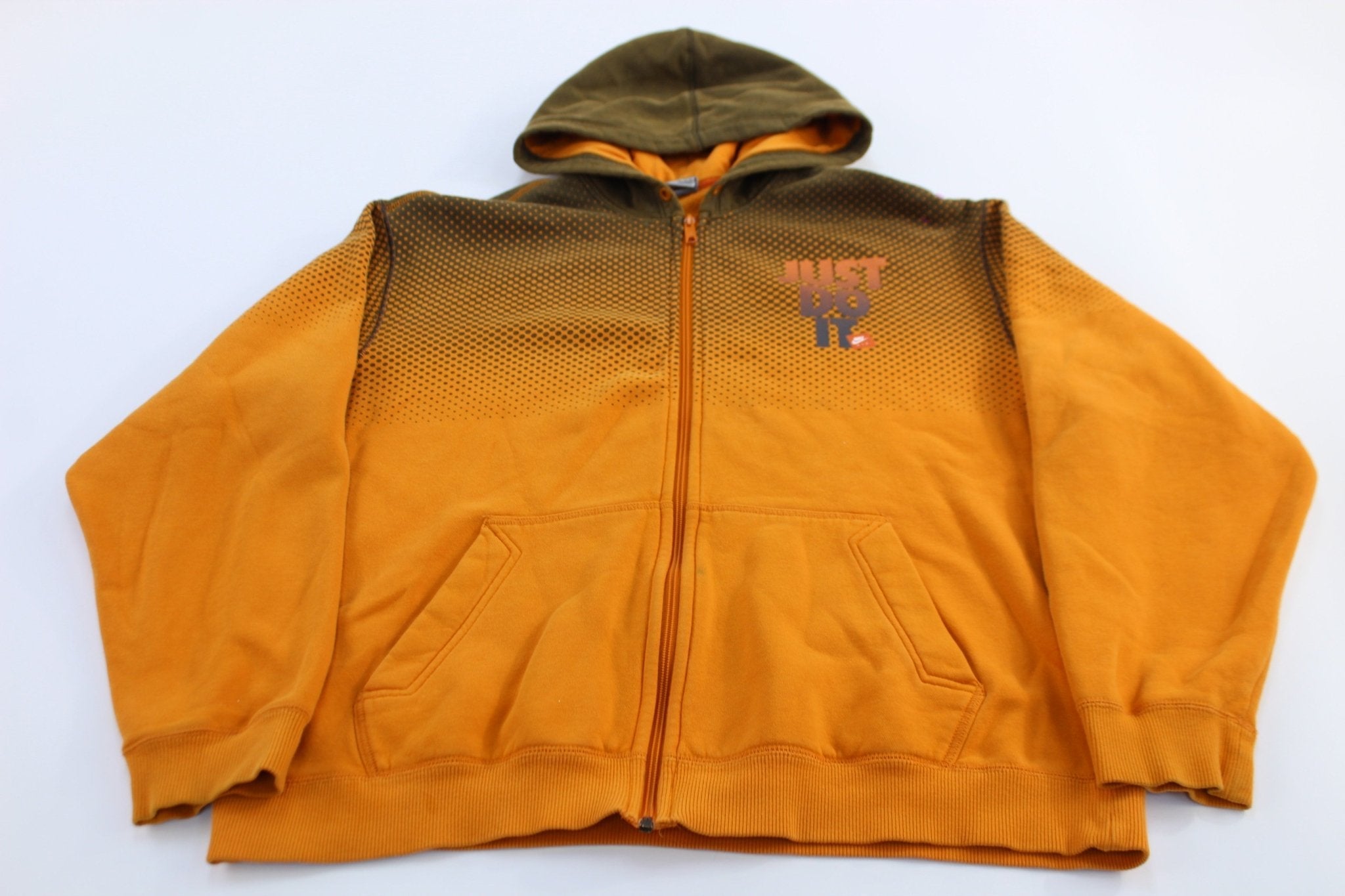 Nike Air Just Do It Logo Orange Full Zip Hoodie - Jackets - Thrifted Threads