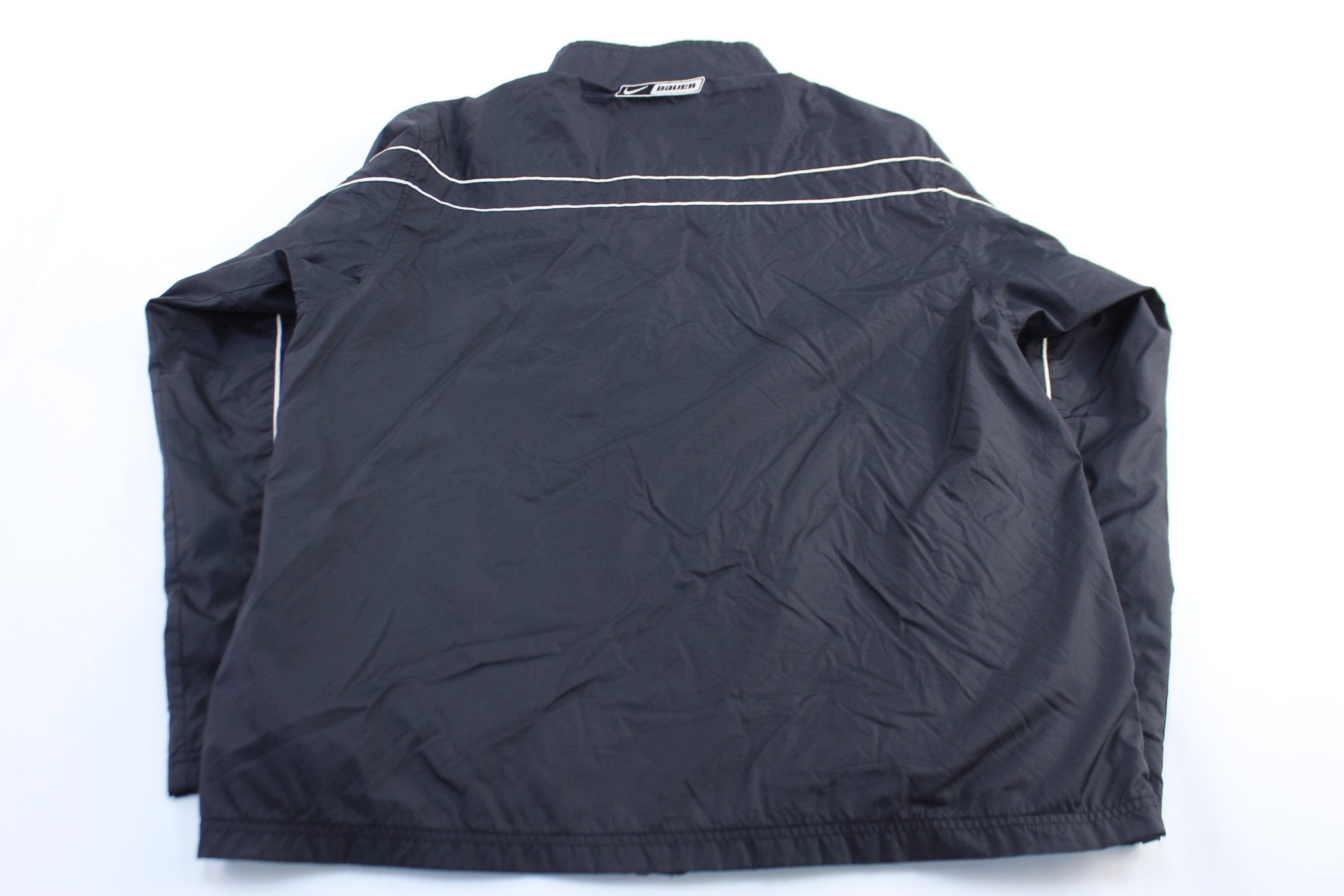 Nike Bauer Black & White Hockey Zip Up Jacket - ThriftedThreads.com