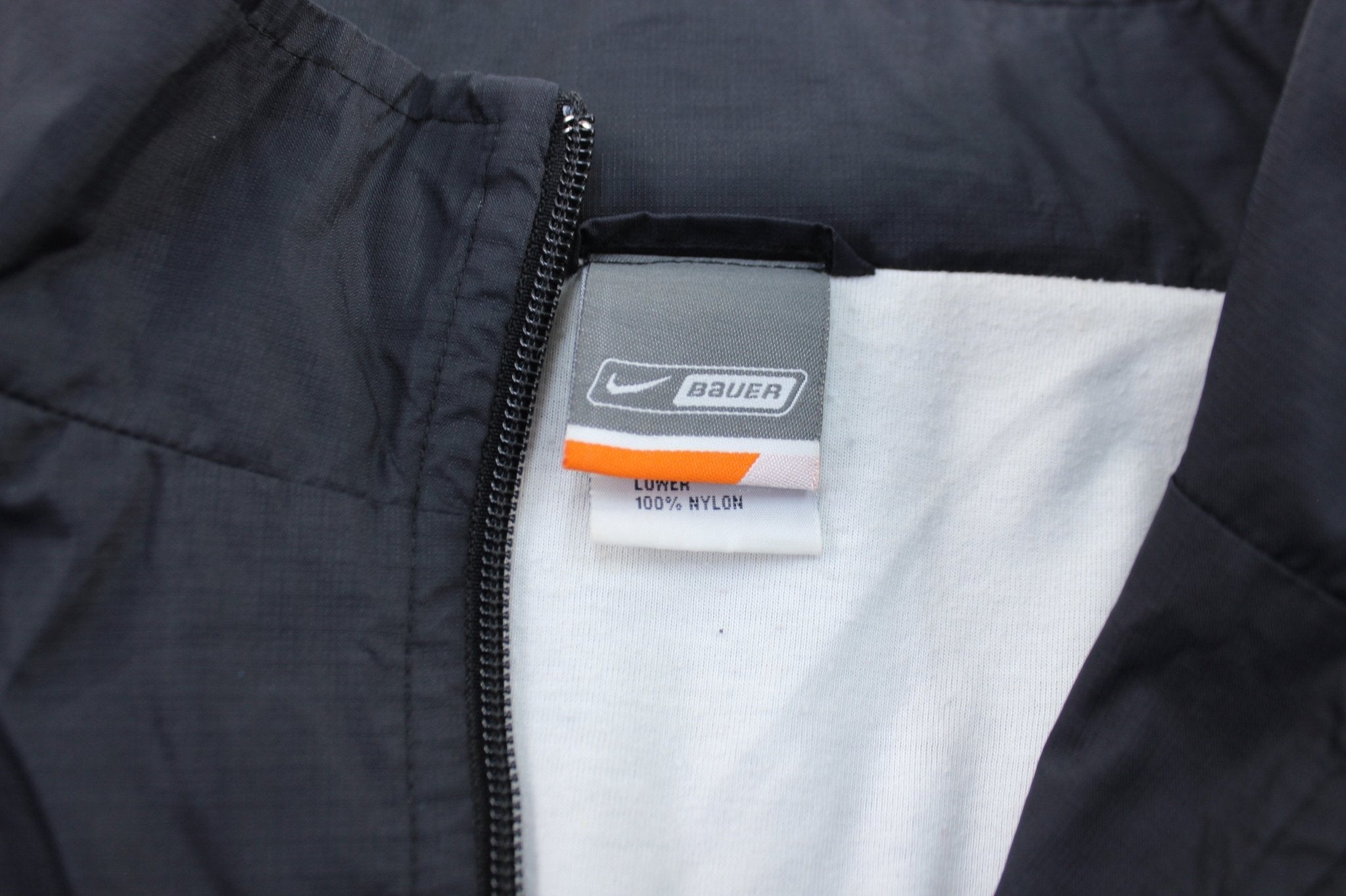 Nike Bauer Black & White Hockey Zip Up Jacket - ThriftedThreads.com