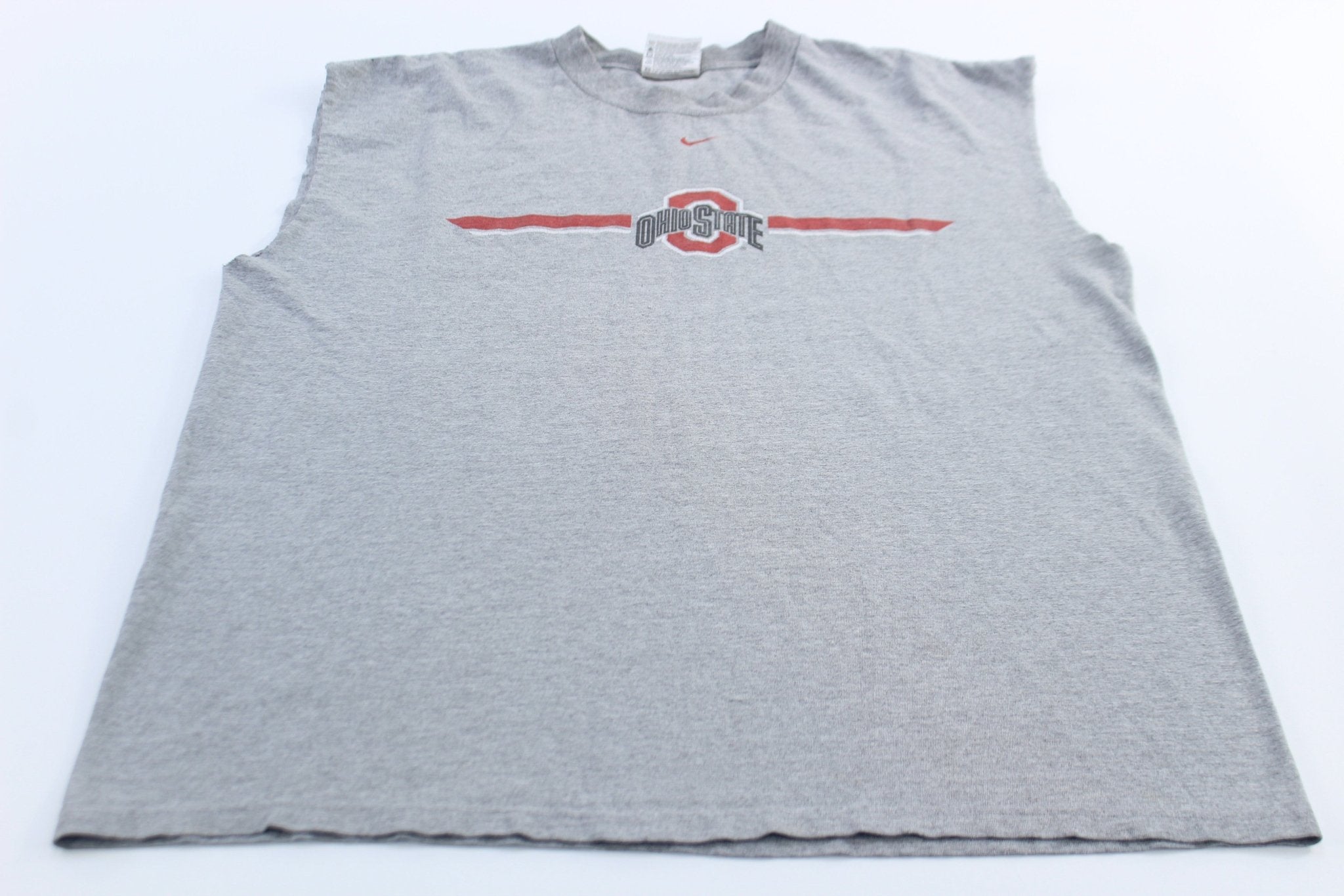 Nike Center Swoosh Logo Ohio State University Striped LS Tank Top - ThriftedThreads.com