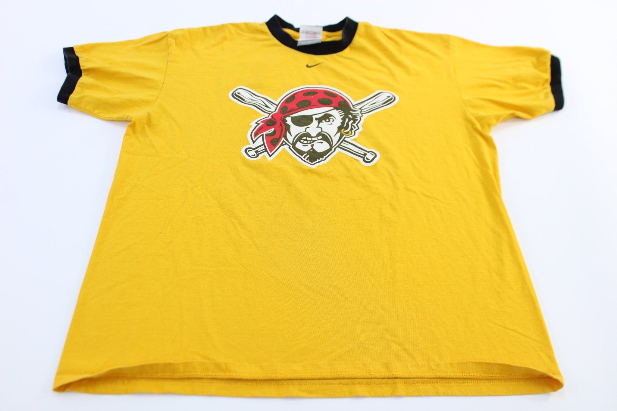 Nike Center Swoosh Logo Pittsburgh Pirates Ringer T-Shirt - ThriftedThreads.com