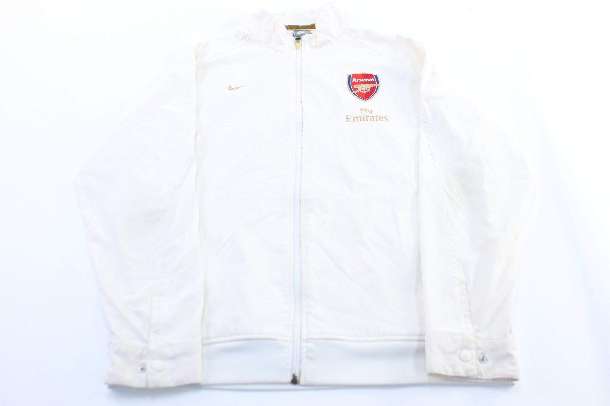 Nike Embroidered Logo Arsenal Soccer Zip Up Jacket - ThriftedThreads.com