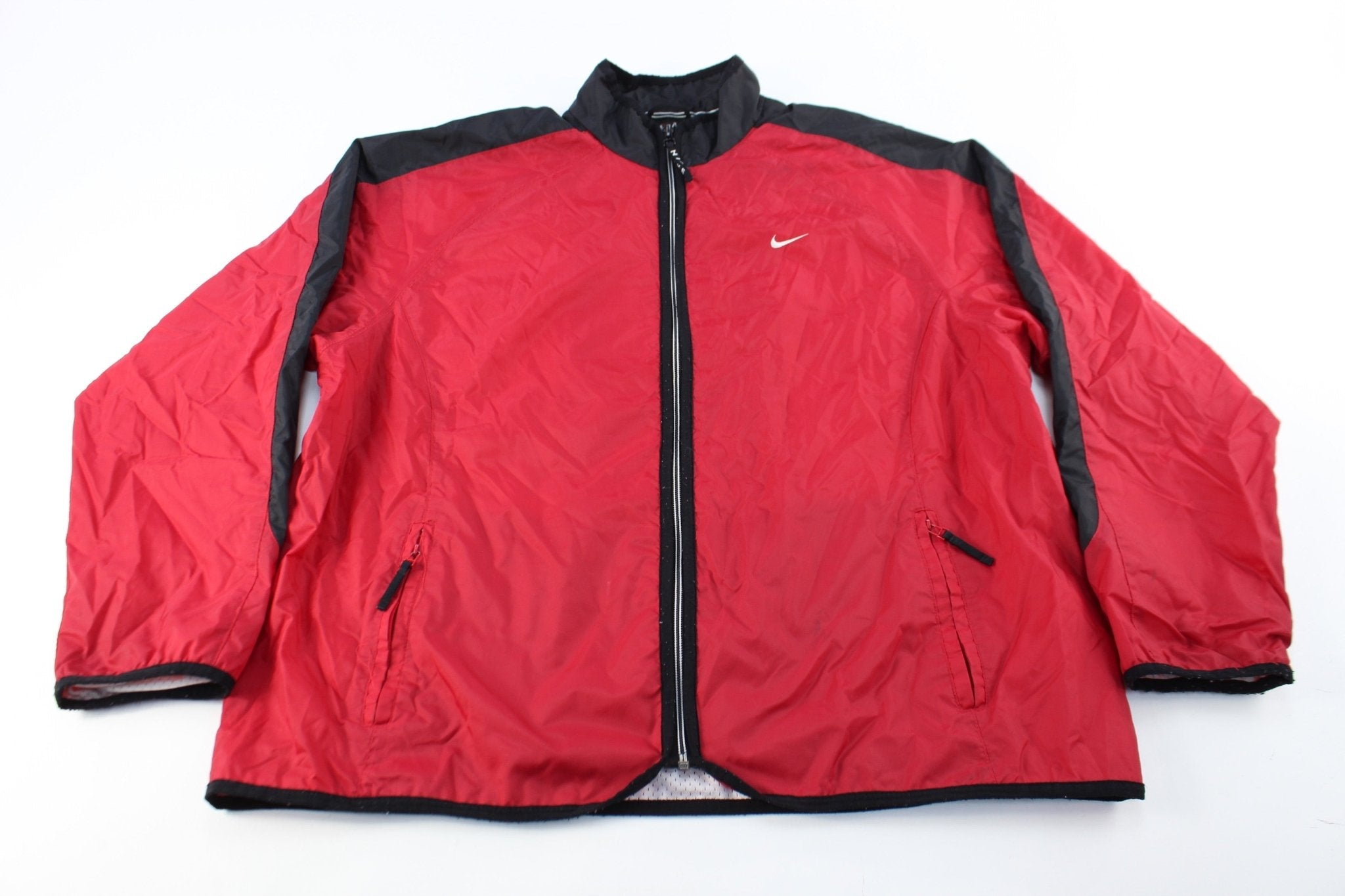 Nike Embroidered Logo Black & Red Zip Up Jacket - Jackets - Thrifted Threads
