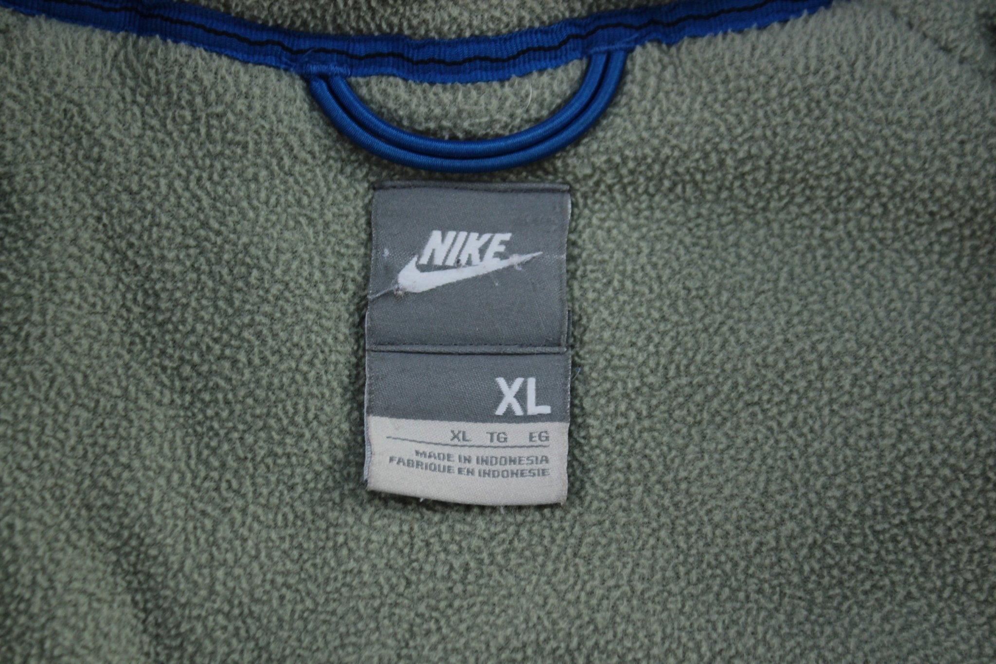 Nike Embroidered Logo Blue & Grey Parka Jacket - ThriftedThreads.com