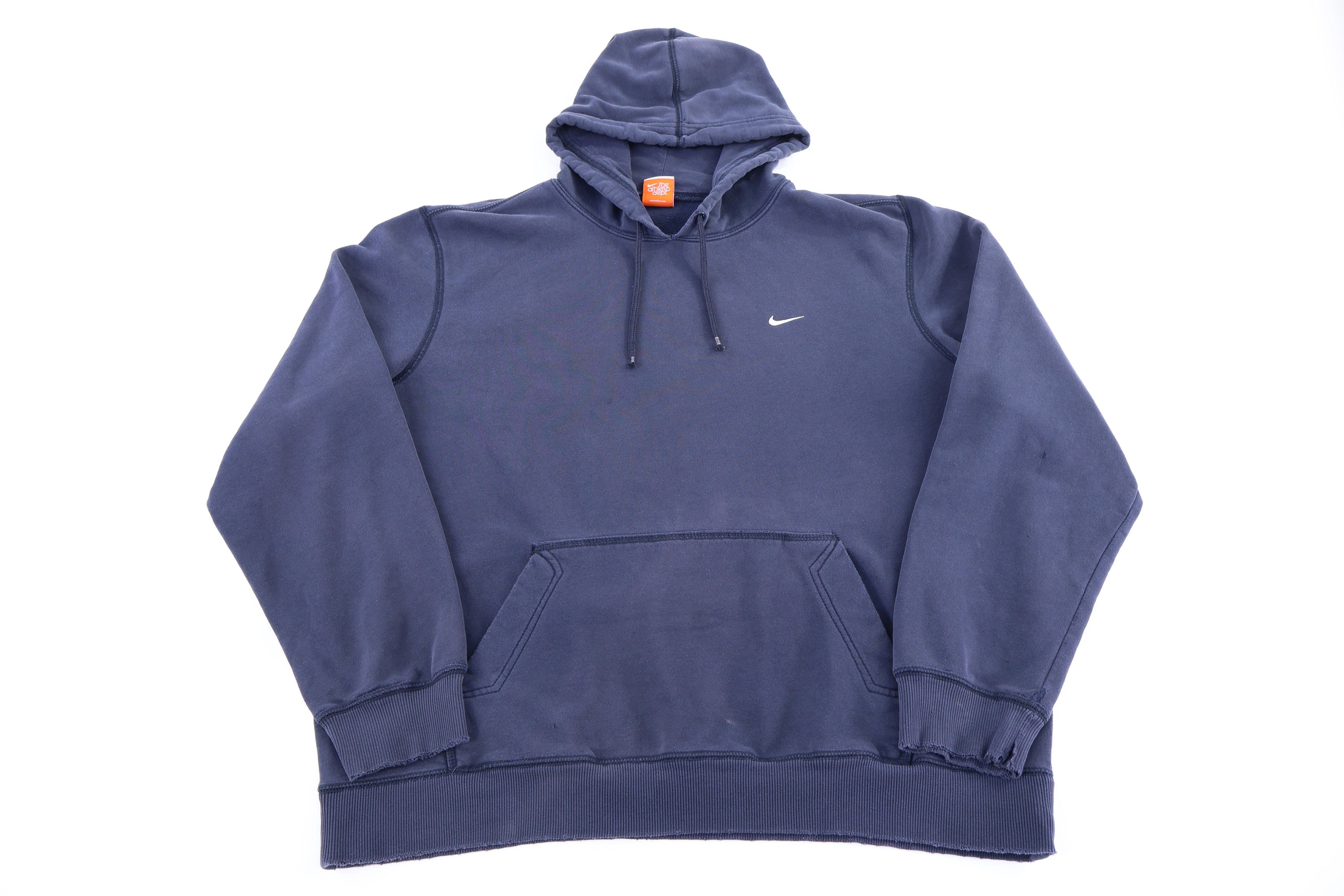 Nike Embroidered Logo Blue Pullover Hoodie - Sweatshirt - Thrifted Threads