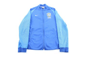 Nike Embroidered Logo Brazil Blue Zip Up Jacket - ThriftedThreads.com