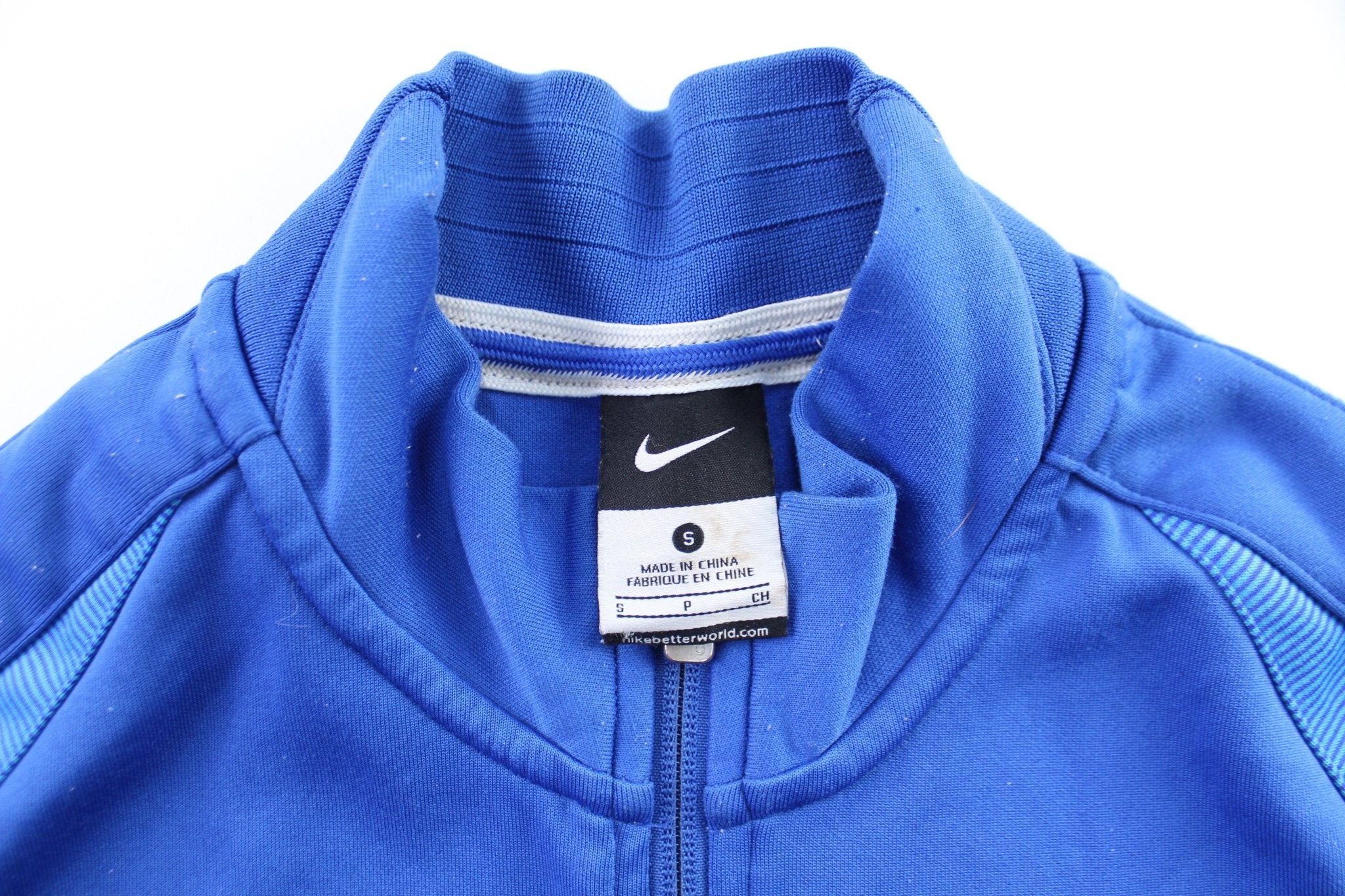 Nike Embroidered Logo Brazil Blue Zip Up Jacket - ThriftedThreads.com