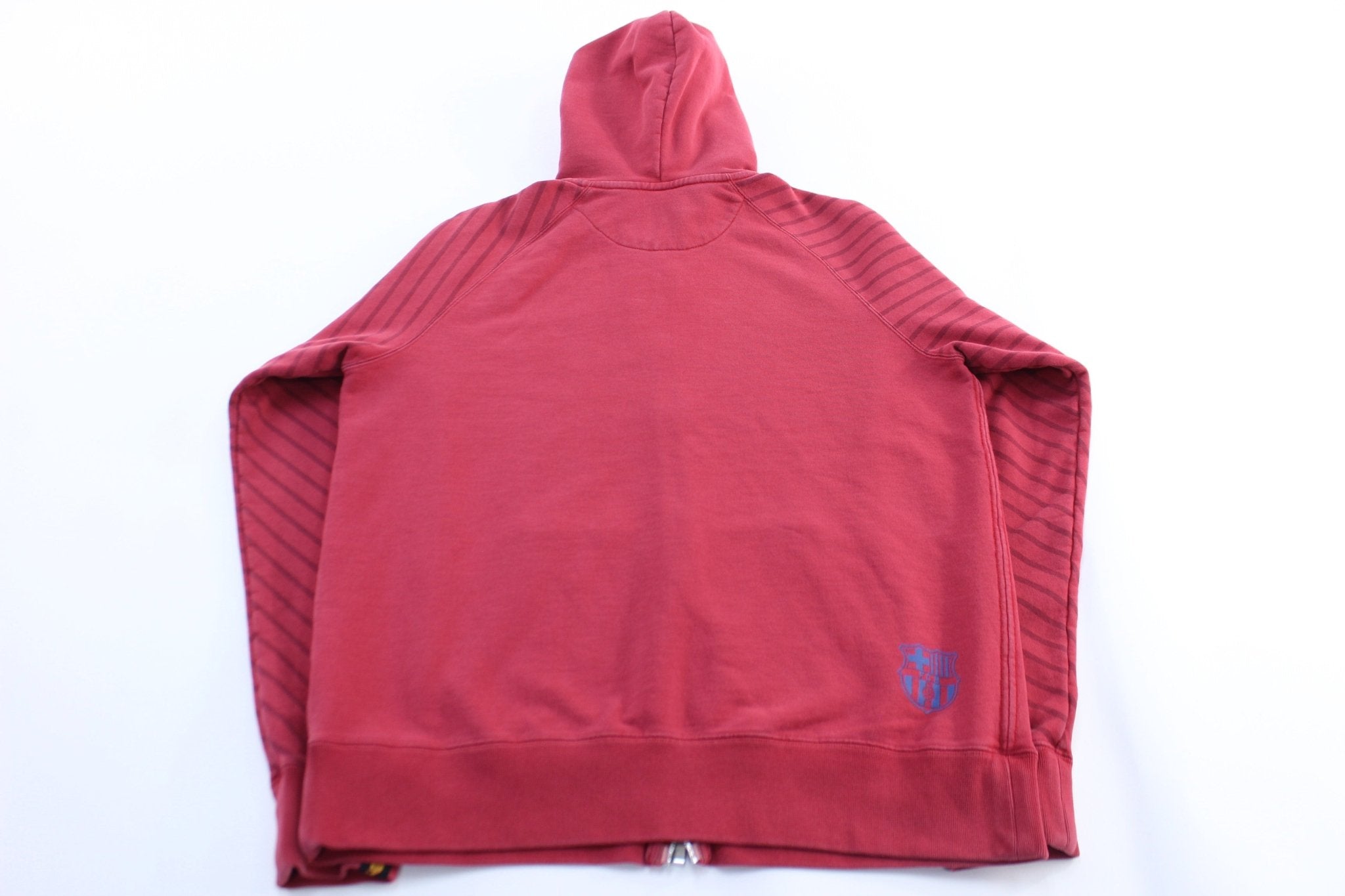 Nike Embroidered Logo FC Barcelona Barca Zip Up Hoodie - ThriftedThreads.com