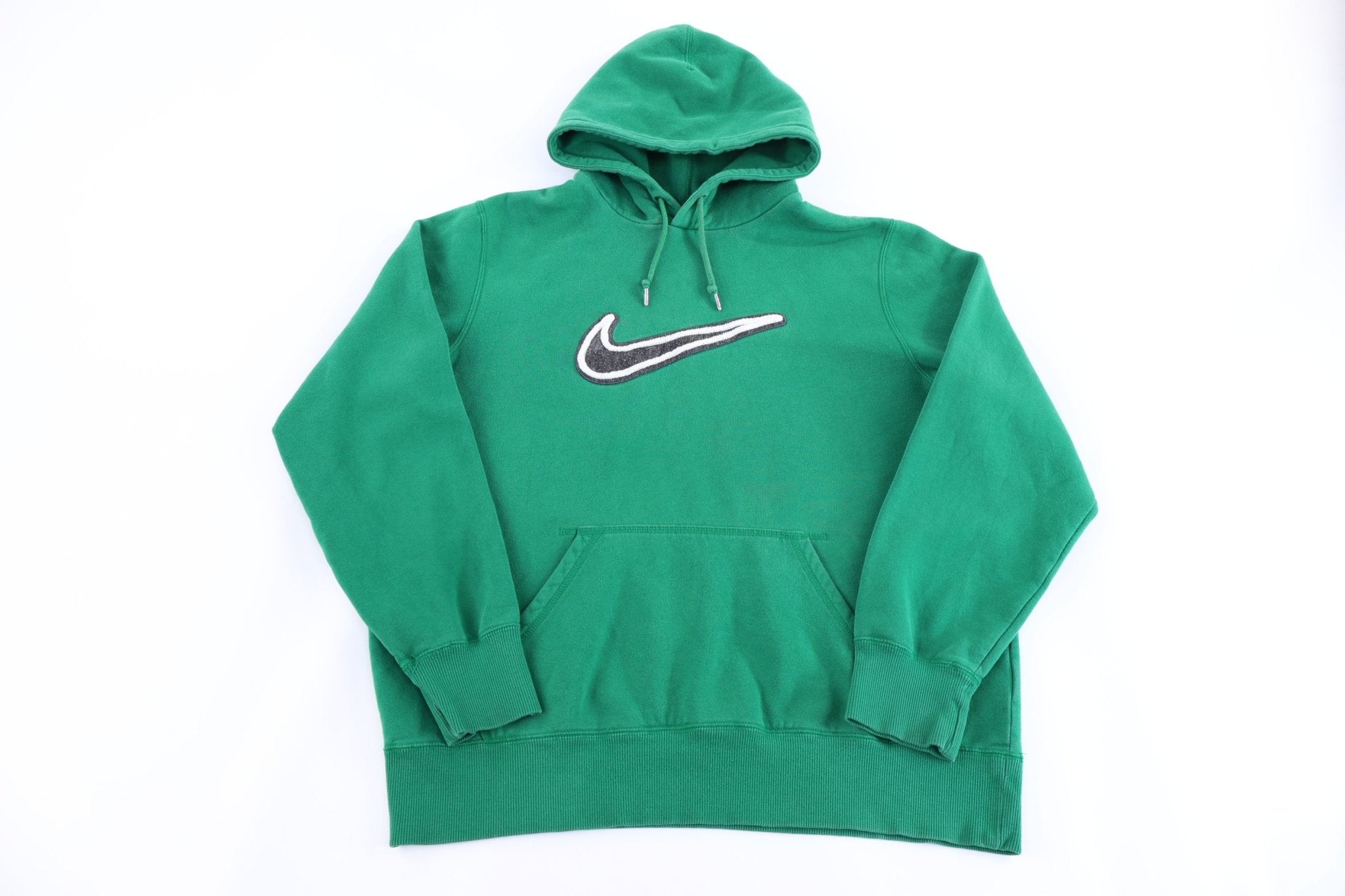 Nike Embroidered Logo Green Pullover Hoodie - Sweatshirt - Thrifted Threads