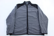 Nike Embroidered Logo Grey Fleece Full Zip Jacket - ThriftedThreads.com