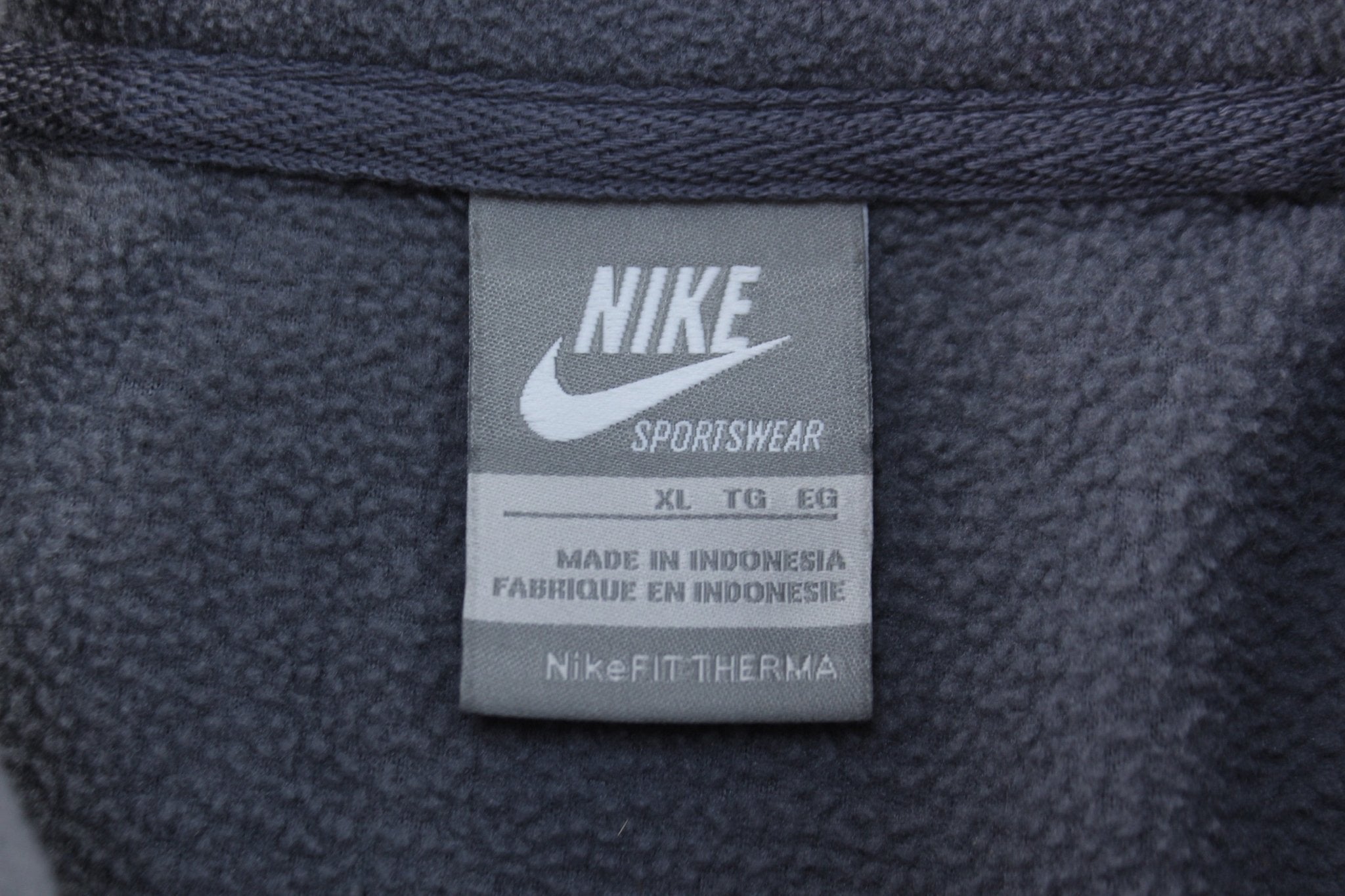 Nike Embroidered Logo Grey Fleece Full Zip Jacket - Jacket - Thrifted Threads