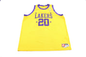 Nike Embroidered Logo Los Angeles Lakers Gary Paton Basketball Jersey - ThriftedThreads.com