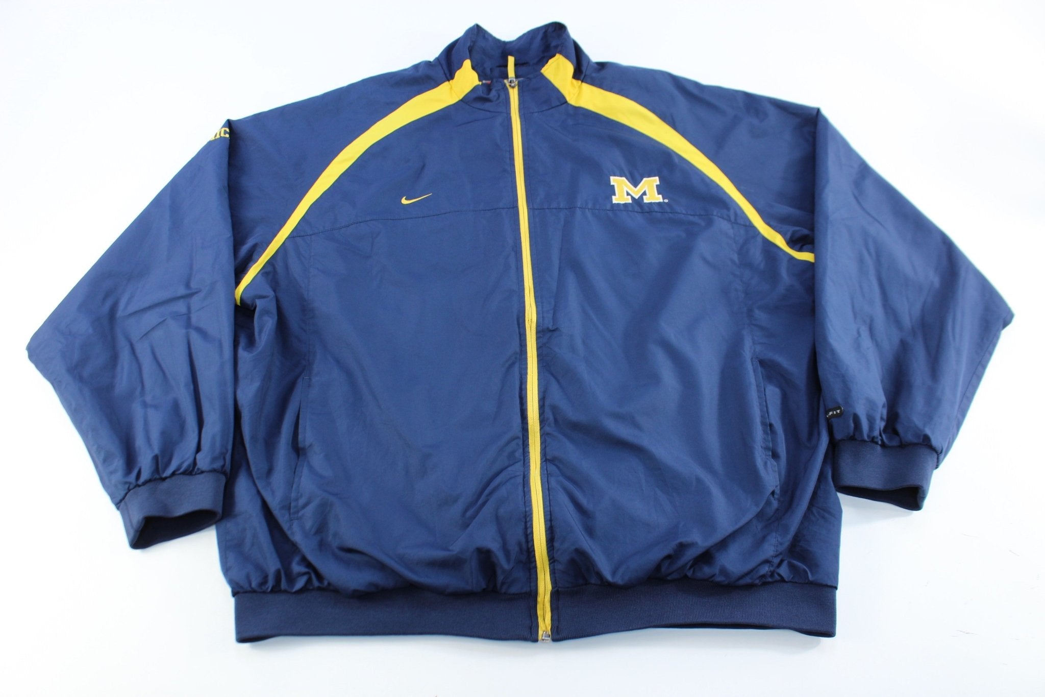 Nike Embroidered Logo Michigan University Zip Up Jacket - ThriftedThreads.com