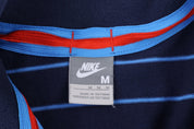 Nike Embroidered Logo Navy Blue Striped Button Up - Button Ups/Downs - Thrifted Threads