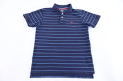 Nike Embroidered Logo Navy Blue Striped Button Up - Button Ups/Downs - Thrifted Threads