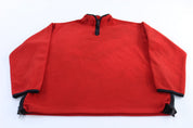 Nike Embroidered Logo Red Fleece Pullover - ThriftedThreads.com