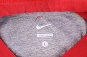 Nike Embroidered Logo Red Pullover Hoodie - Sweatshirt - Thrifted Threads