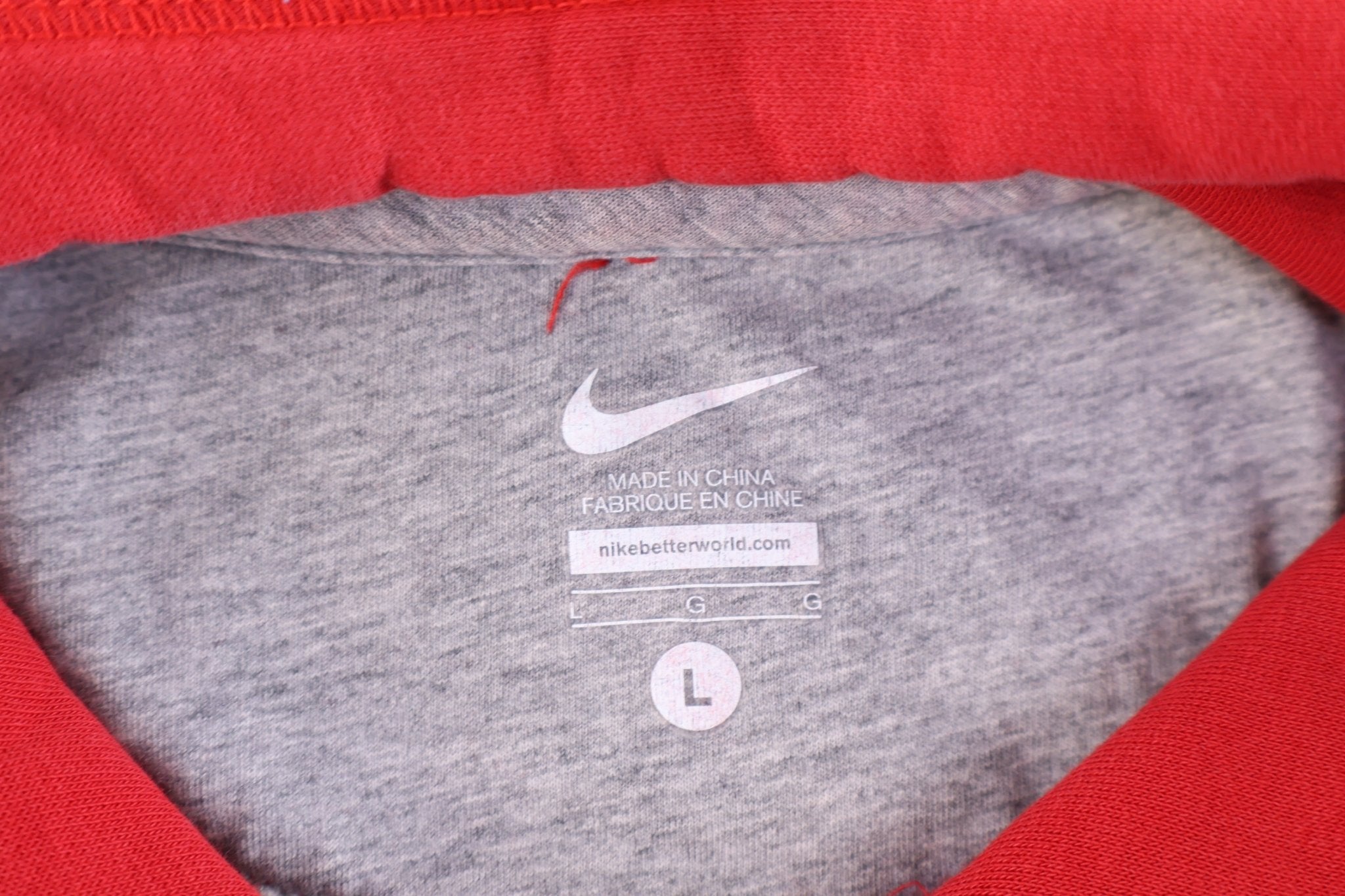Nike Embroidered Logo Red Pullover Hoodie - Sweatshirt - Thrifted Threads