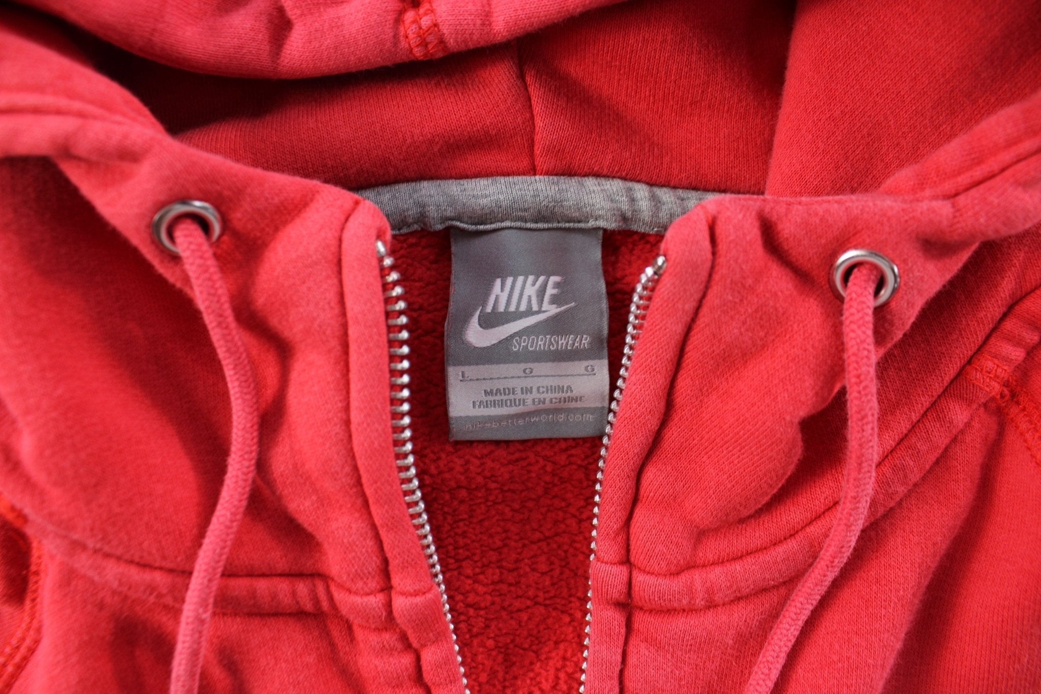 Nike Embroidered Logo Red Zip Up Jacket - Jackets - Thrifted Threads