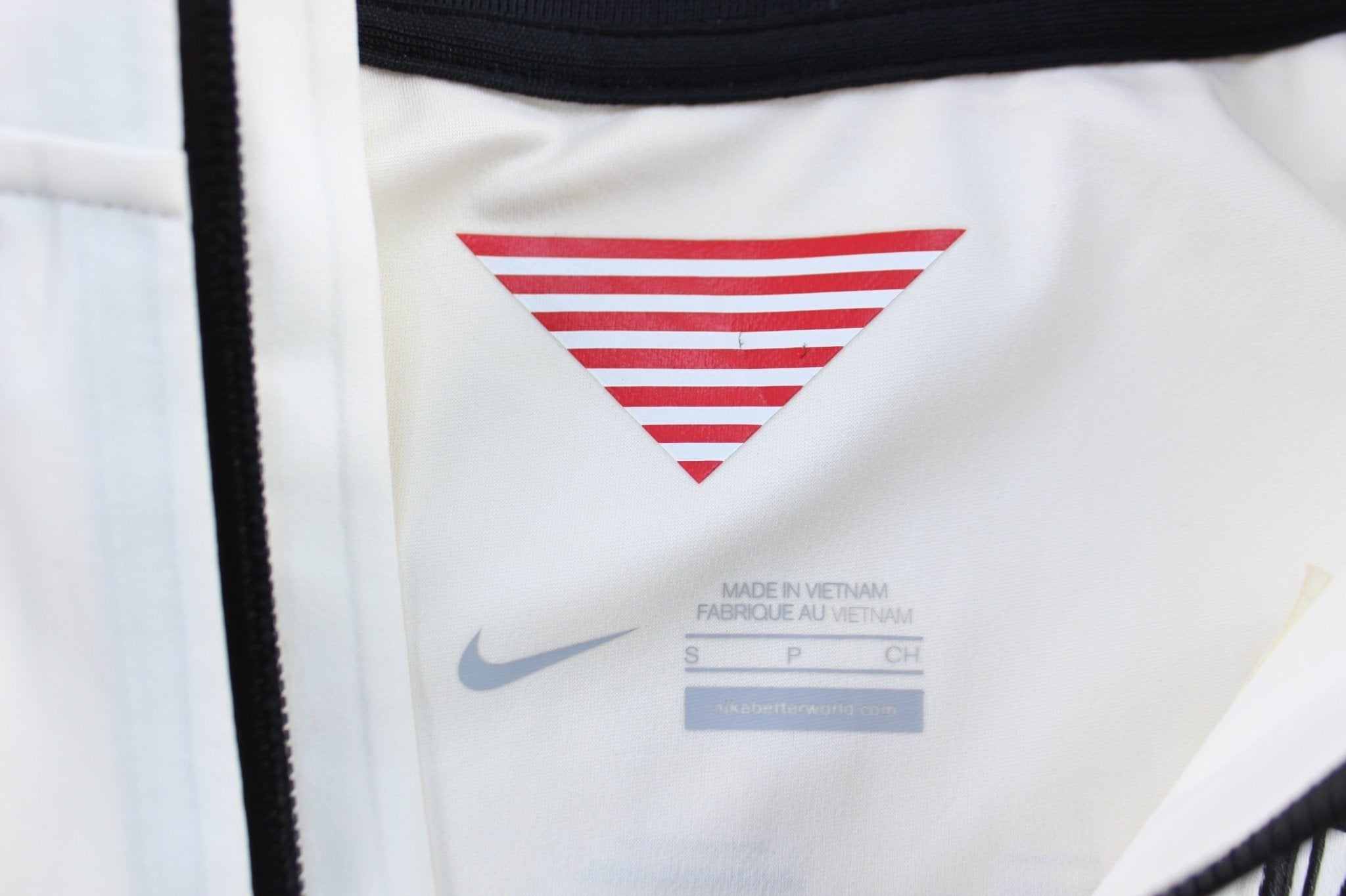 Nike Embroidered Logo Team USA Black & White Striped Jacket - Jackets - Thrifted Threads