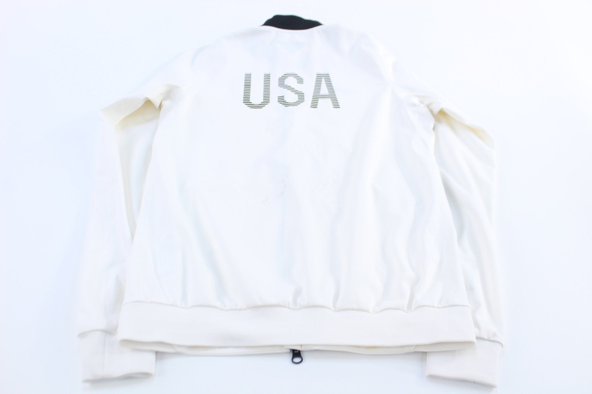 Nike Embroidered Logo Team USA Black & White Striped Jacket - Jackets - Thrifted Threads