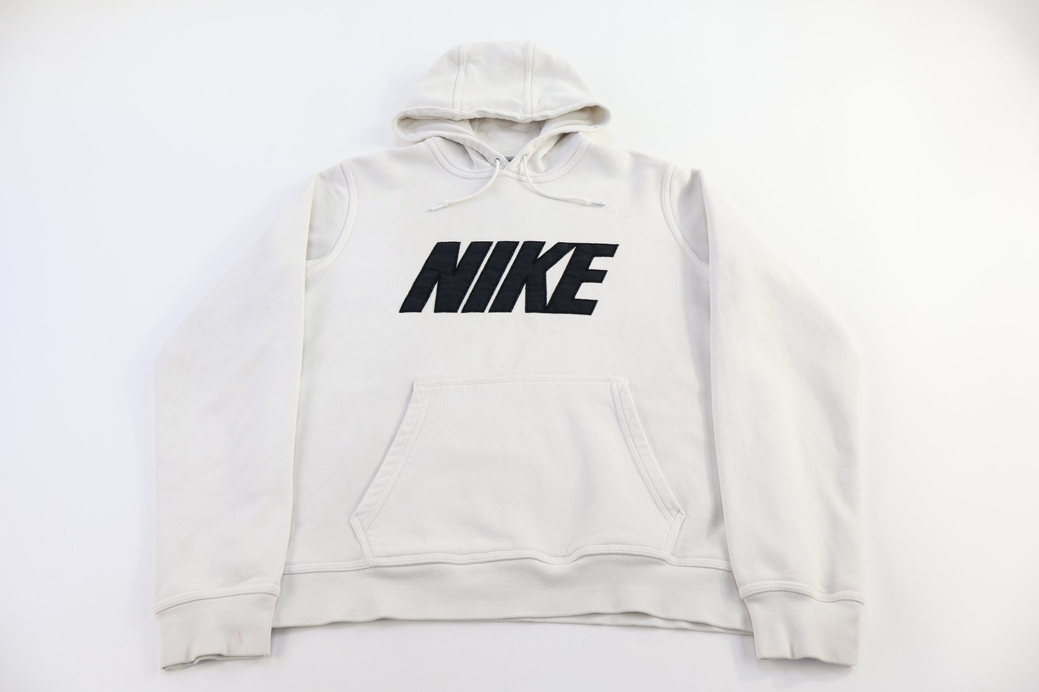 Nike Embroidered Logo White Pullover Hoodie - Sweatshirt - Thrifted Threads