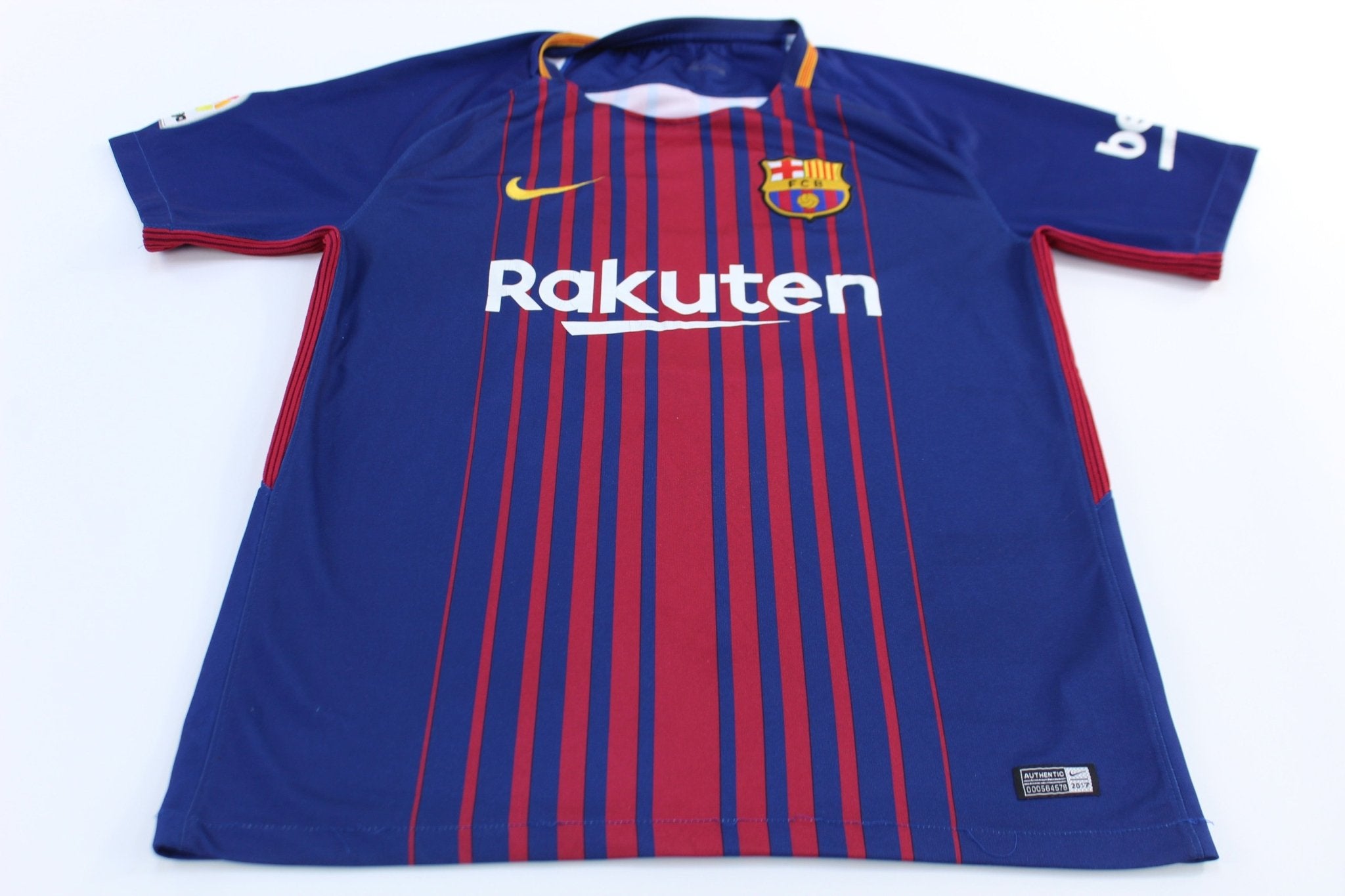 Nike Embroidered Swoosh Logo FC Barcelona 10 Mike Soccer Jersey - ThriftedThreads.com