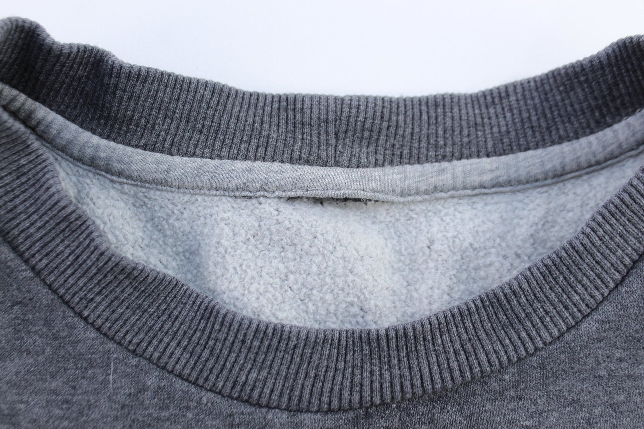 Nike Embroidered Swoosh Logo Grey Sweatshirt - ThriftedThreads.com