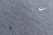 Nike Embroidered Swoosh Logo Grey Sweatshirt - ThriftedThreads.com