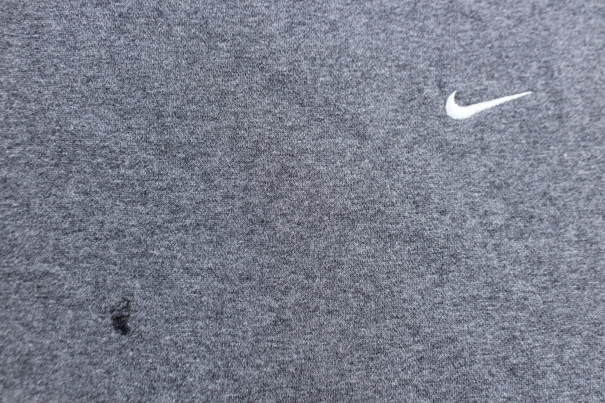 Nike Embroidered Swoosh Logo Grey Sweatshirt - ThriftedThreads.com